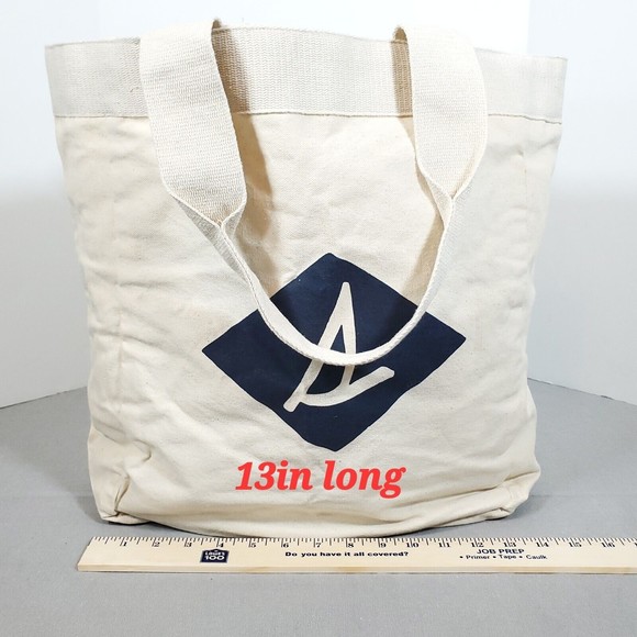 Sperry Top Sider Large Heavy Canvas Tote Bag Sailboat Logo Since 1935 Washable - Picture 4 of 12